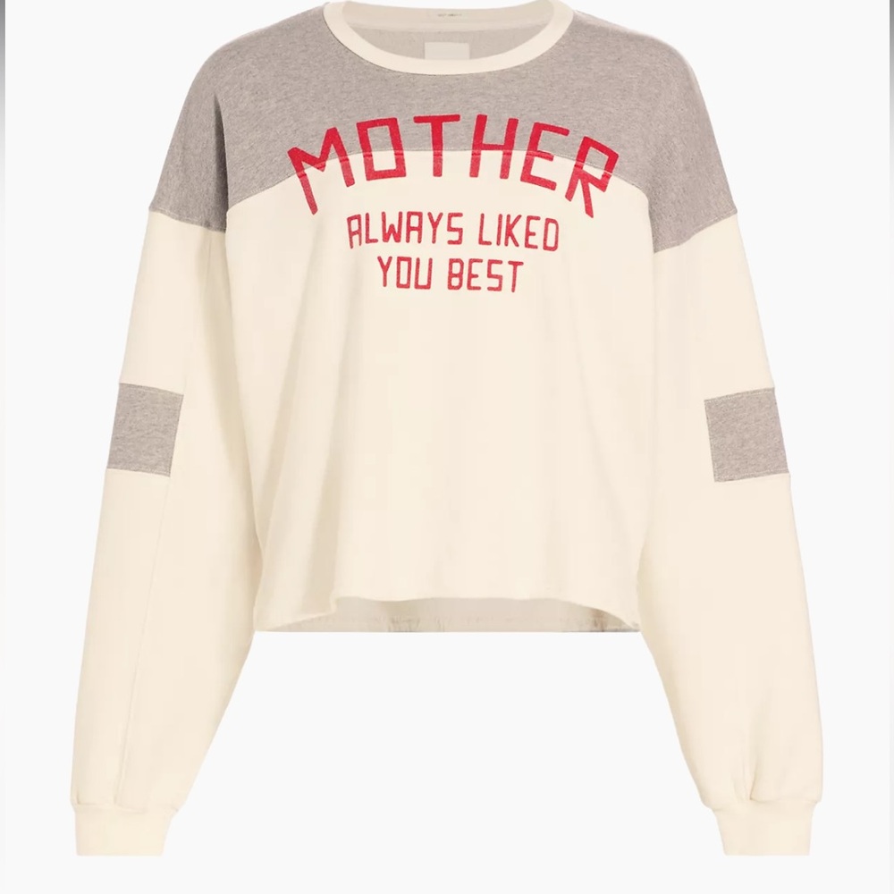 MOTHER The Champ Printed Logo Pullover Sweatshirt Size XS. Never worn